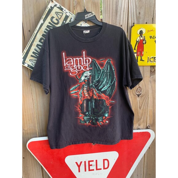 Vintage Y2K Lamb of God "Winged Death" promo Tshirt double sided Size XL - Picture 1 of 6